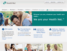 Tablet Screenshot of healthnet.com